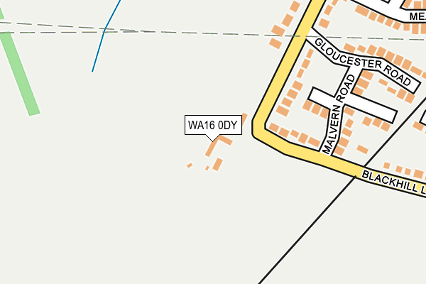 WA16 0DY map - OS OpenMap – Local (Ordnance Survey)