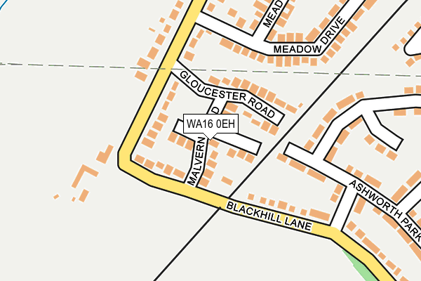 WA16 0EH map - OS OpenMap – Local (Ordnance Survey)