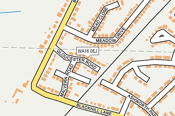 WA16 0EJ map - OS OpenMap – Local (Ordnance Survey)