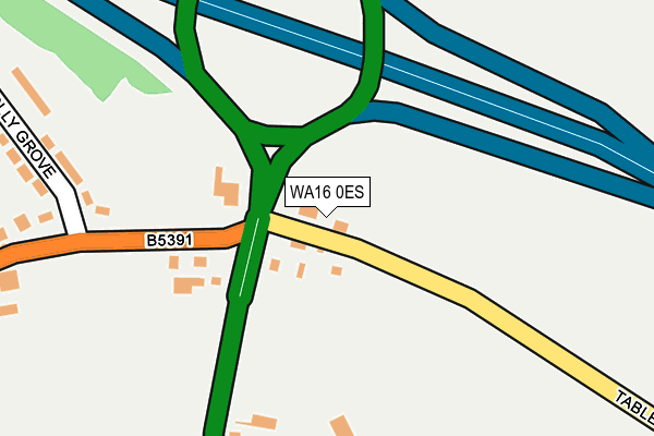 WA16 0ES map - OS OpenMap – Local (Ordnance Survey)