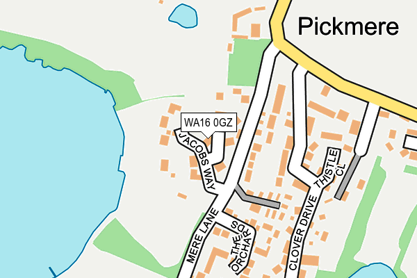 WA16 0GZ map - OS OpenMap – Local (Ordnance Survey)