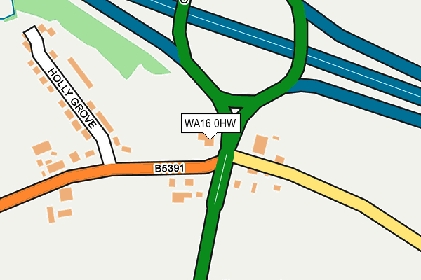WA16 0HW map - OS OpenMap – Local (Ordnance Survey)