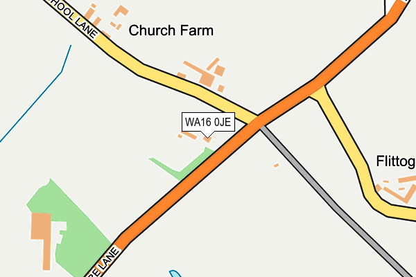 WA16 0JE map - OS OpenMap – Local (Ordnance Survey)