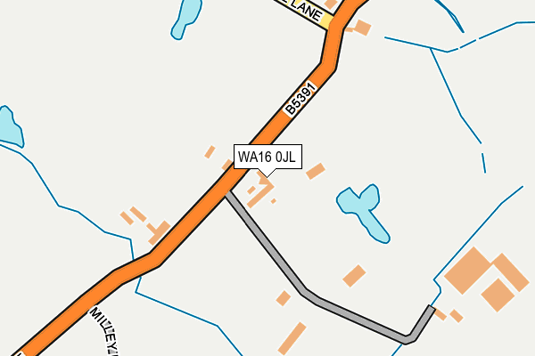 WA16 0JL map - OS OpenMap – Local (Ordnance Survey)