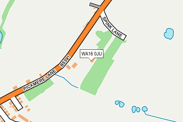 WA16 0JU map - OS OpenMap – Local (Ordnance Survey)