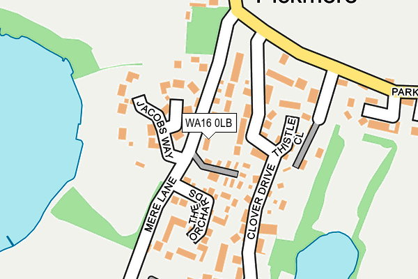 WA16 0LB map - OS OpenMap – Local (Ordnance Survey)