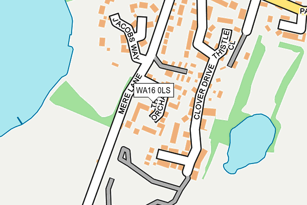 WA16 0LS map - OS OpenMap – Local (Ordnance Survey)