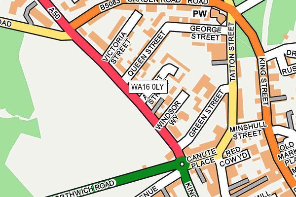 WA16 0LY map - OS OpenMap – Local (Ordnance Survey)