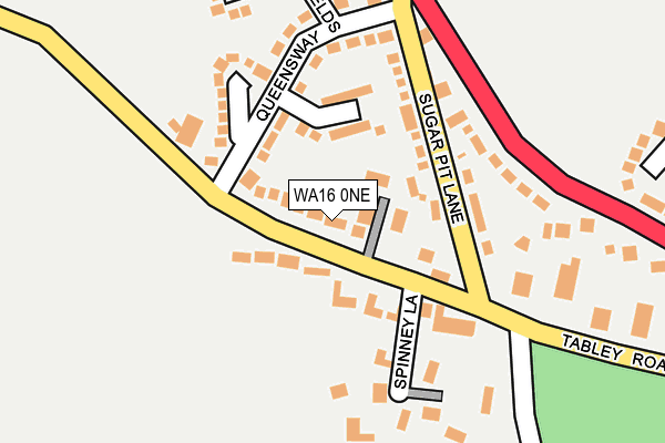 WA16 0NE map - OS OpenMap – Local (Ordnance Survey)