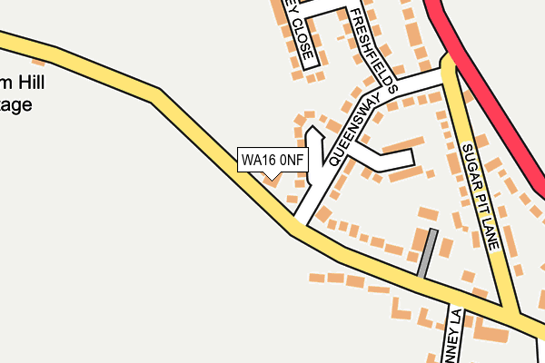 WA16 0NF map - OS OpenMap – Local (Ordnance Survey)