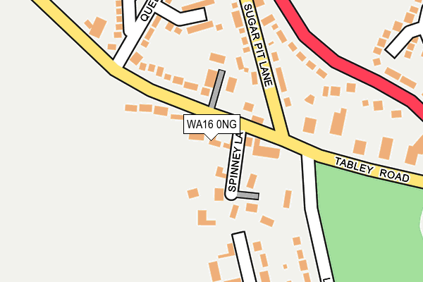 WA16 0NG map - OS OpenMap – Local (Ordnance Survey)