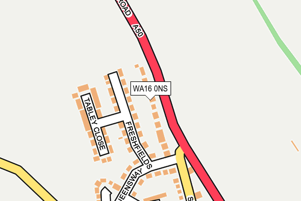 WA16 0NS map - OS OpenMap – Local (Ordnance Survey)