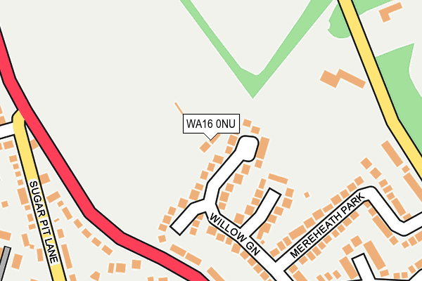 WA16 0NU map - OS OpenMap – Local (Ordnance Survey)