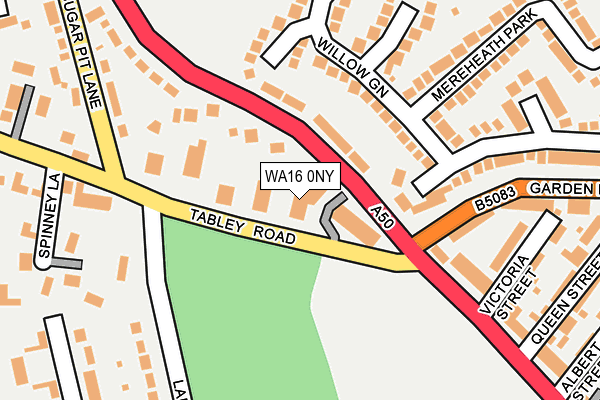 WA16 0NY map - OS OpenMap – Local (Ordnance Survey)