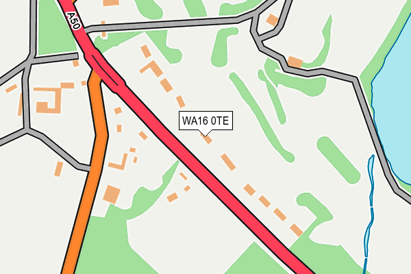 WA16 0TE map - OS OpenMap – Local (Ordnance Survey)