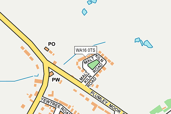 WA16 0TS map - OS OpenMap – Local (Ordnance Survey)