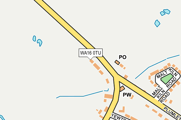 WA16 0TU map - OS OpenMap – Local (Ordnance Survey)