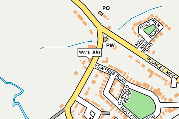 WA16 0UG map - OS OpenMap – Local (Ordnance Survey)