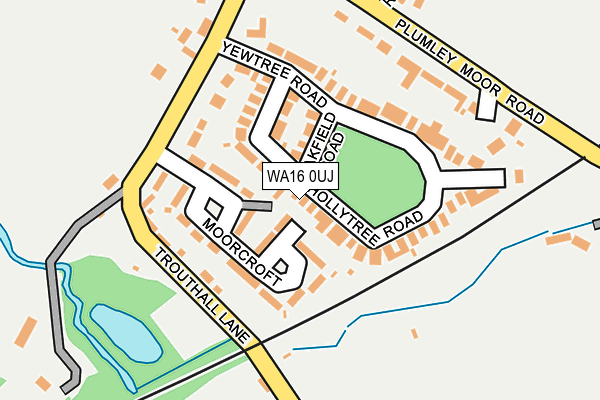 WA16 0UJ map - OS OpenMap – Local (Ordnance Survey)