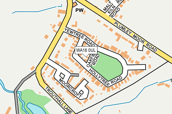 WA16 0UL map - OS OpenMap – Local (Ordnance Survey)