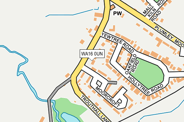 WA16 0UN map - OS OpenMap – Local (Ordnance Survey)