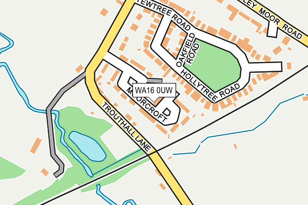 WA16 0UW map - OS OpenMap – Local (Ordnance Survey)