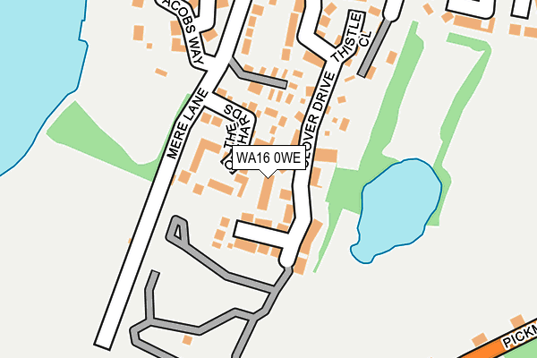 WA16 0WE map - OS OpenMap – Local (Ordnance Survey)