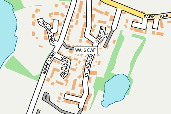 WA16 0WF map - OS OpenMap – Local (Ordnance Survey)