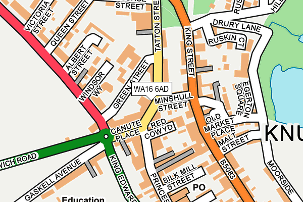 WA16 6AD map - OS OpenMap – Local (Ordnance Survey)