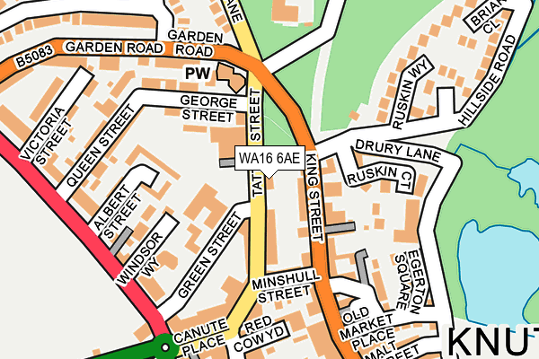 WA16 6AE map - OS OpenMap – Local (Ordnance Survey)