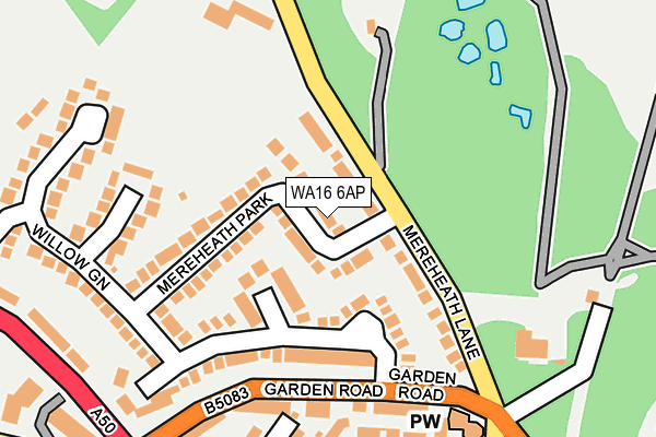 WA16 6AP map - OS OpenMap – Local (Ordnance Survey)