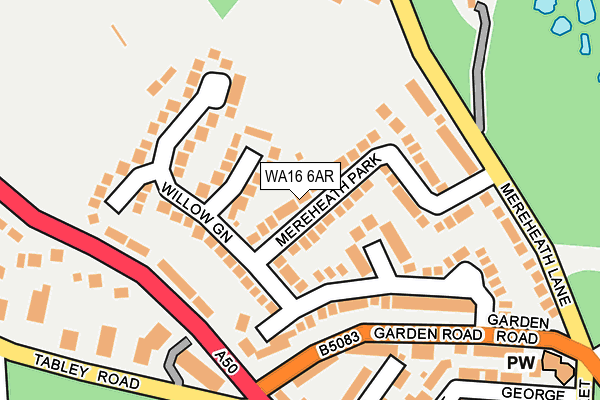 WA16 6AR map - OS OpenMap – Local (Ordnance Survey)