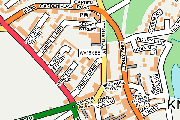 WA16 6BE map - OS OpenMap – Local (Ordnance Survey)