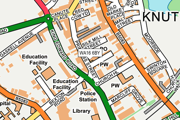 WA16 6BY map - OS OpenMap – Local (Ordnance Survey)