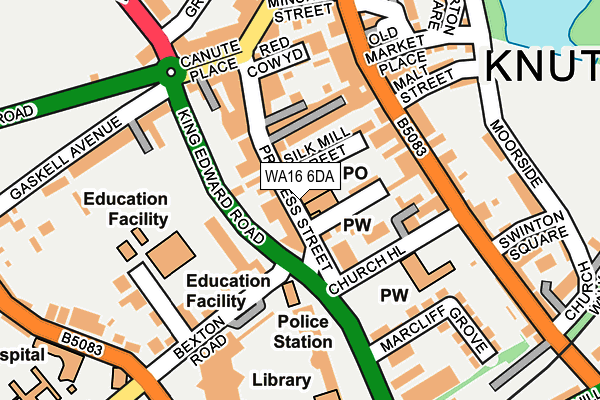 WA16 6DA map - OS OpenMap – Local (Ordnance Survey)