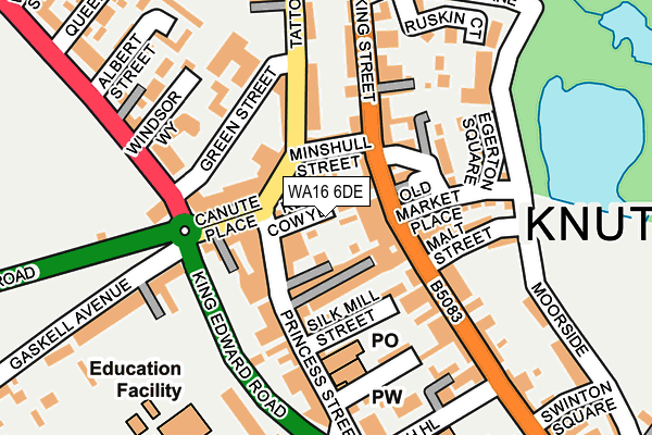 WA16 6DE map - OS OpenMap – Local (Ordnance Survey)