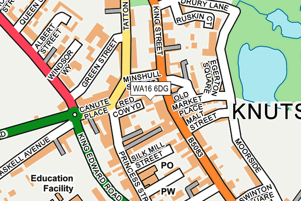 WA16 6DG map - OS OpenMap – Local (Ordnance Survey)