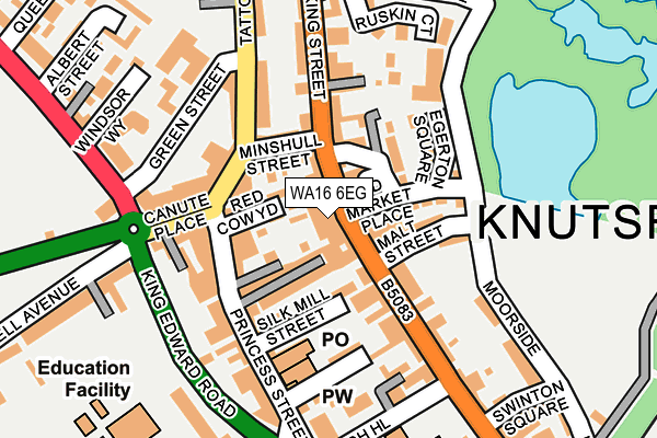 WA16 6EG map - OS OpenMap – Local (Ordnance Survey)