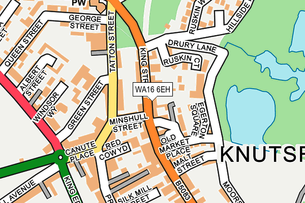 WA16 6EH map - OS OpenMap – Local (Ordnance Survey)