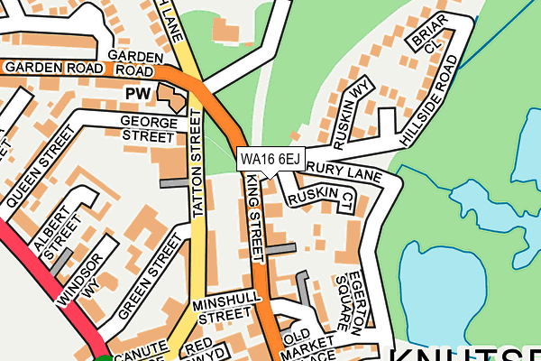 WA16 6EJ map - OS OpenMap – Local (Ordnance Survey)