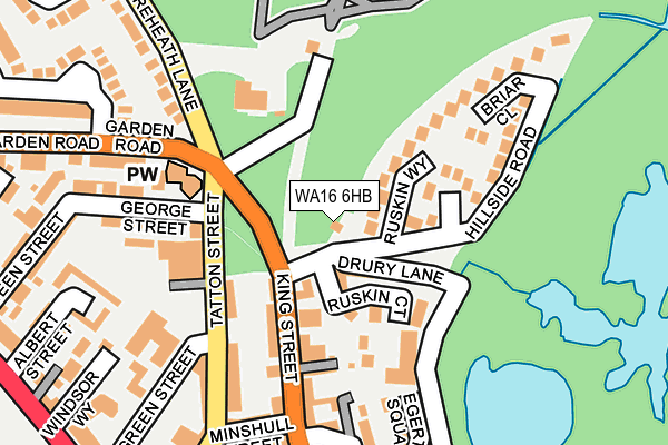 WA16 6HB map - OS OpenMap – Local (Ordnance Survey)