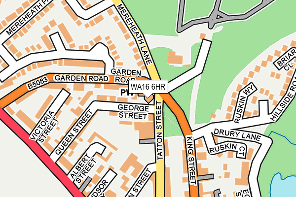 WA16 6HR map - OS OpenMap – Local (Ordnance Survey)