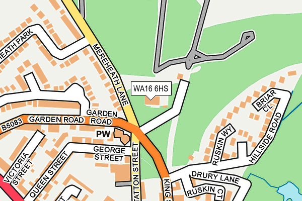 WA16 6HS map - OS OpenMap – Local (Ordnance Survey)