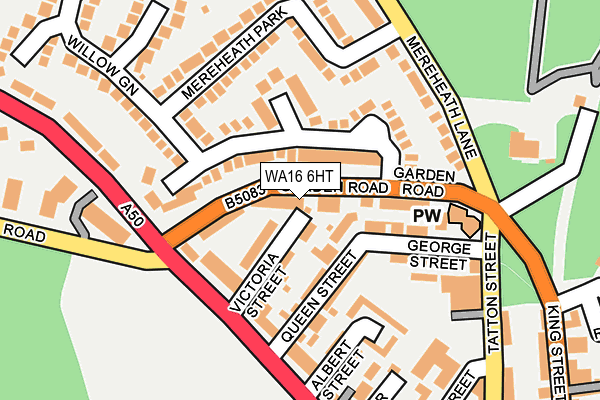 WA16 6HT map - OS OpenMap – Local (Ordnance Survey)