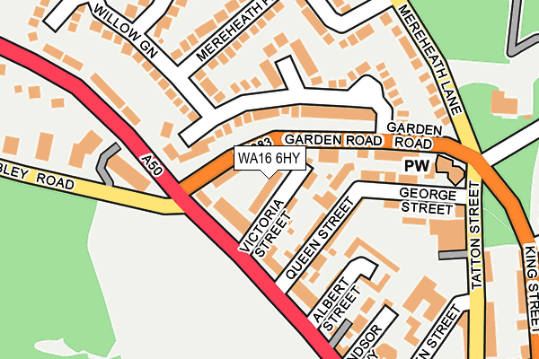 WA16 6HY map - OS OpenMap – Local (Ordnance Survey)