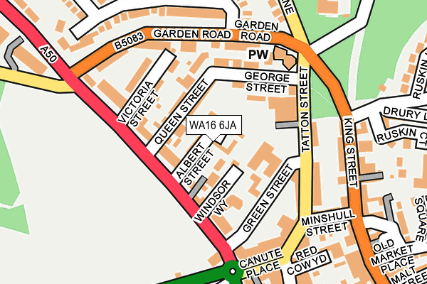 WA16 6JA map - OS OpenMap – Local (Ordnance Survey)