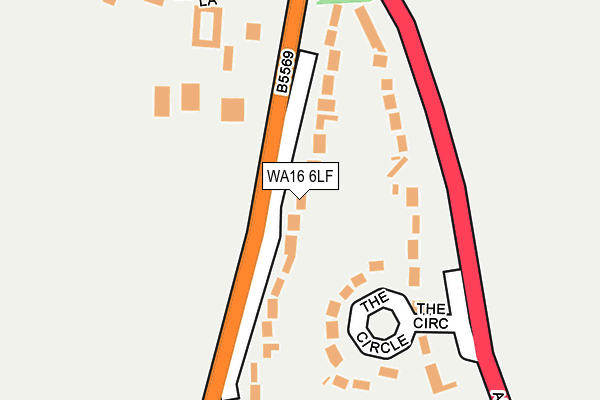 WA16 6LF map - OS OpenMap – Local (Ordnance Survey)