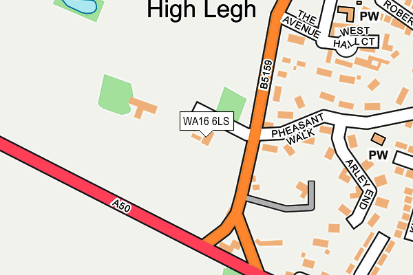 WA16 6LS map - OS OpenMap – Local (Ordnance Survey)