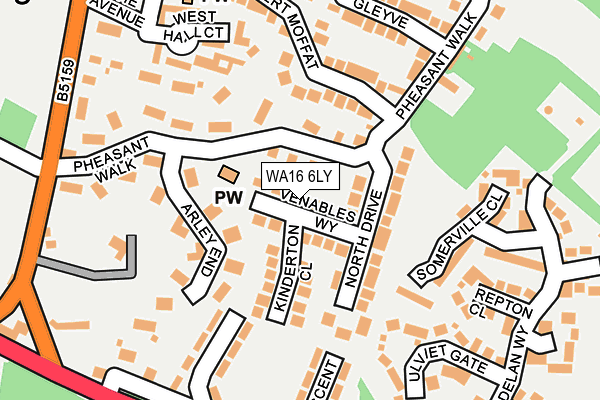 WA16 6LY map - OS OpenMap – Local (Ordnance Survey)