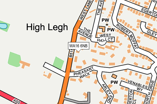 WA16 6NB map - OS OpenMap – Local (Ordnance Survey)